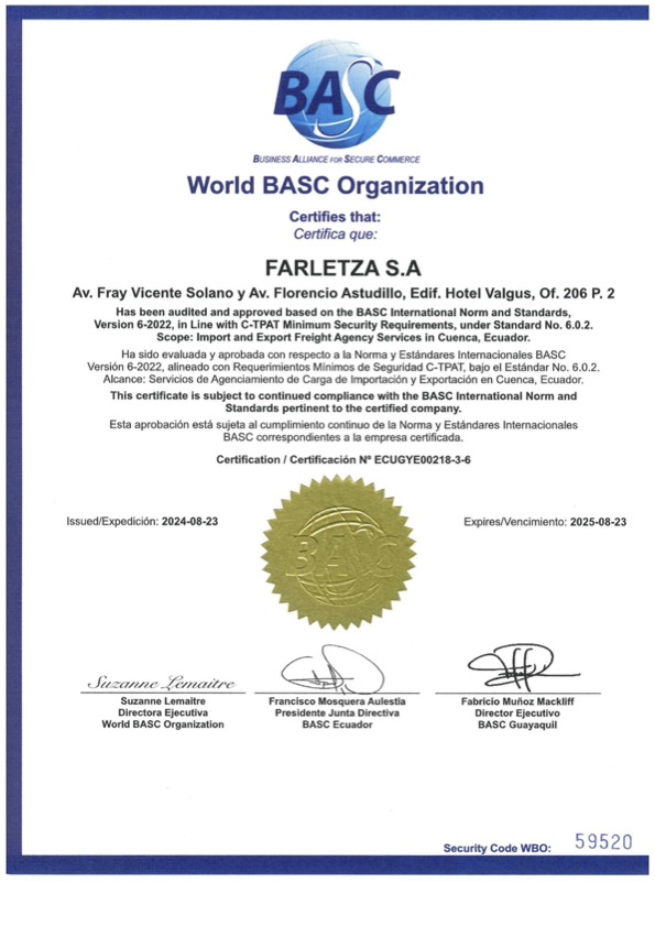 Recertificación BASC Cuenca